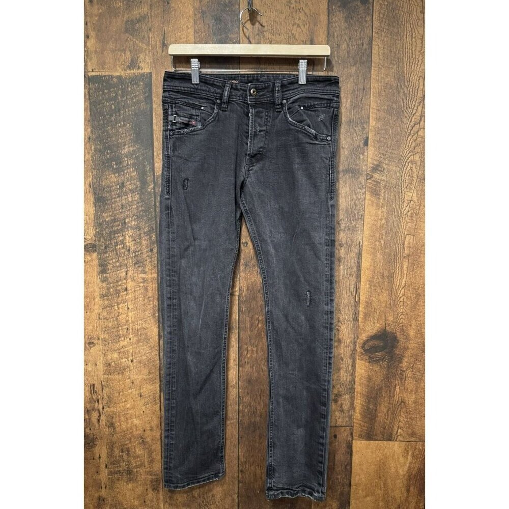 Diesel Mens Belther Regular Slim Tapered Black Pants 30x31